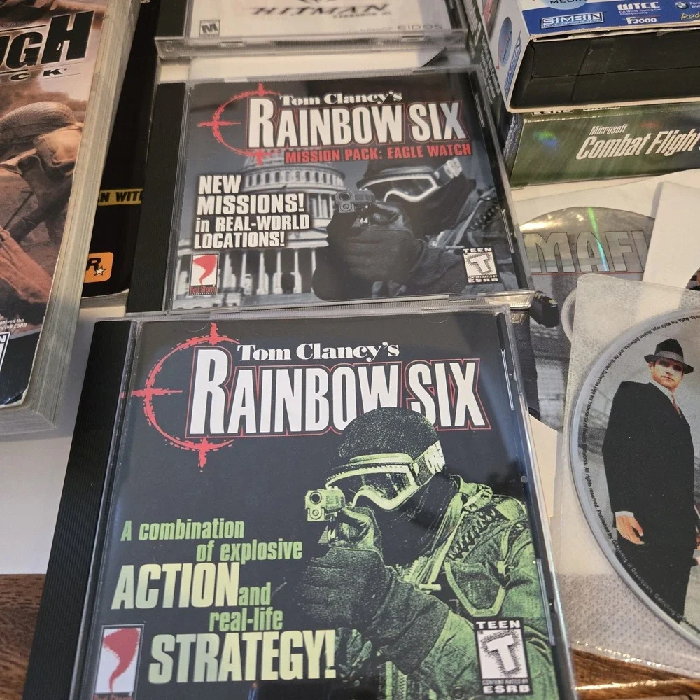 Large Vintage Lot Of PC Games & Strategy Guides Max Payne Tom Clancy Rainbow Six
